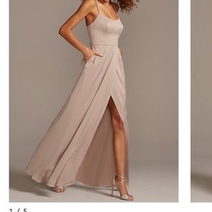 David’s Bridal Biscotti Bridesmaid Dress NWT